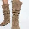 Leather Wedge Heel Boots Leather Wedge Heel Boots