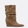 Leather Wedge Heel Boots Leather Wedge Heel Boots