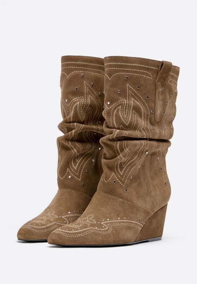 Leather Wedge Heel Boots Leather Wedge Heel Boots
