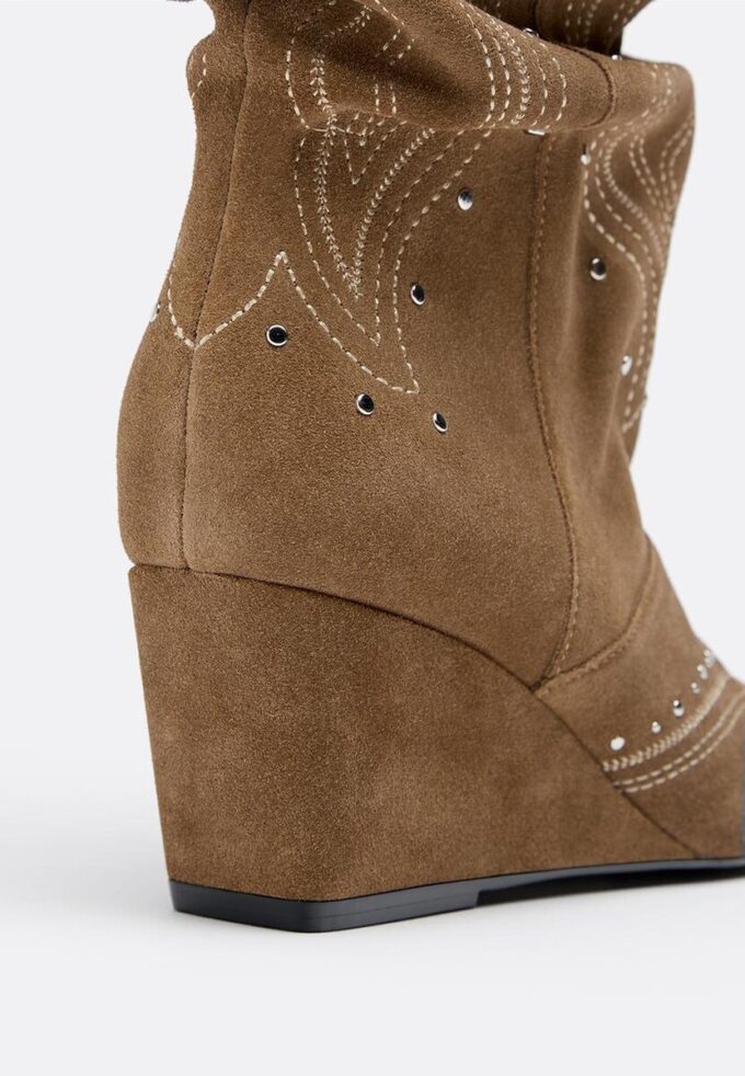 Leather Wedge Heel Boots Leather Wedge Heel Boots