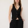 Linen Effect Buttoned Waistcoat Linen Effect Buttoned Waistcoat