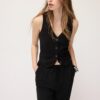 Linen Effect Buttoned Waistcoat Linen Effect Buttoned Waistcoat