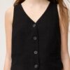 Linen Effect Buttoned Waistcoat Linen Effect Buttoned Waistcoat