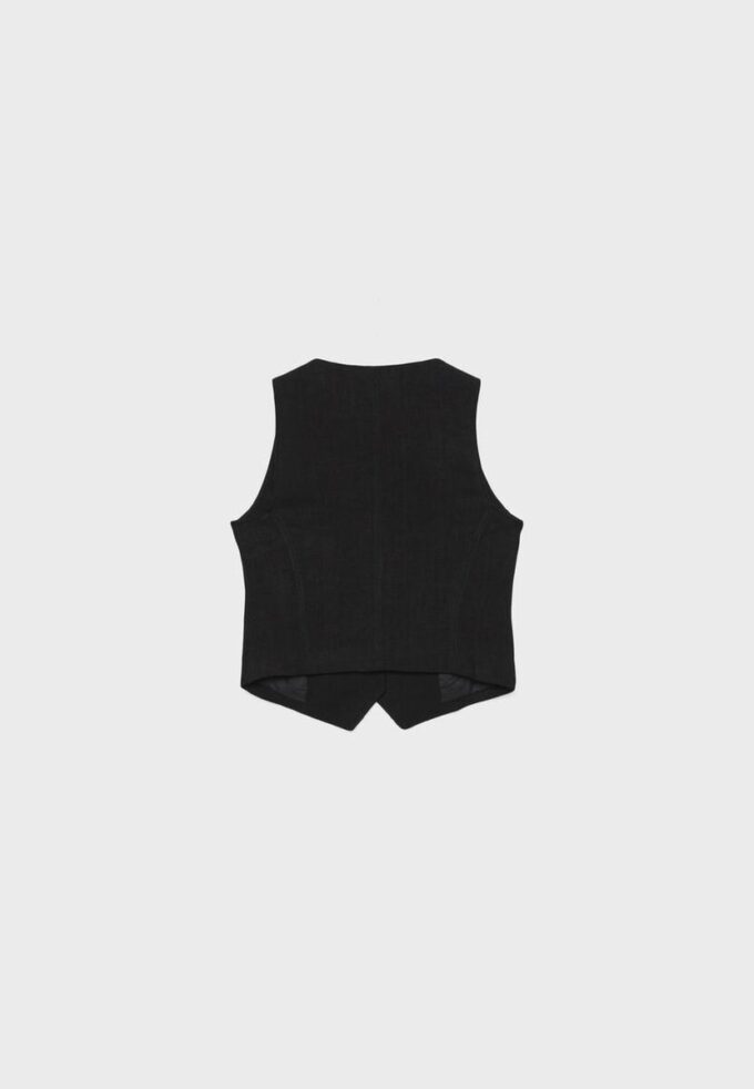 Linen Effect Buttoned Waistcoat Linen Effect Buttoned Waistcoat