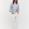Linen-Effect Kimono Sleeve Shirt Linen-Effect Kimono Sleeve Shirt