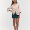 Linen-Effect Kimono Sleeve Shirt Linen-Effect Kimono Sleeve Shirt