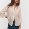 Linen-Effect Kimono Sleeve Shirt Linen-Effect Kimono Sleeve Shirt