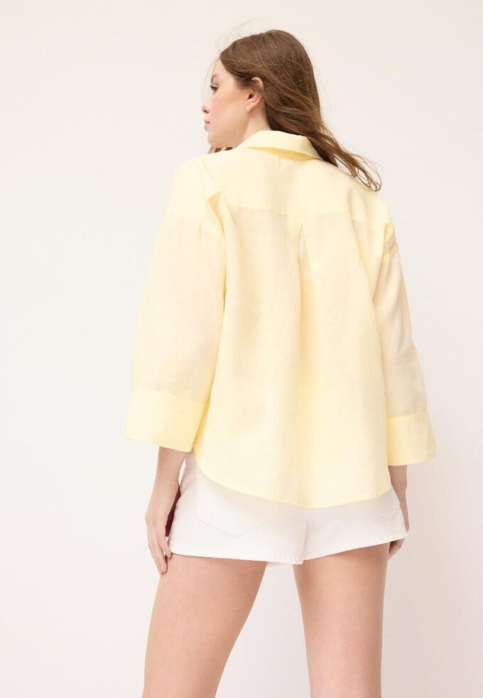 Linen-Effect Kimono Sleeve Shirt Linen-Effect Kimono Sleeve Shirt