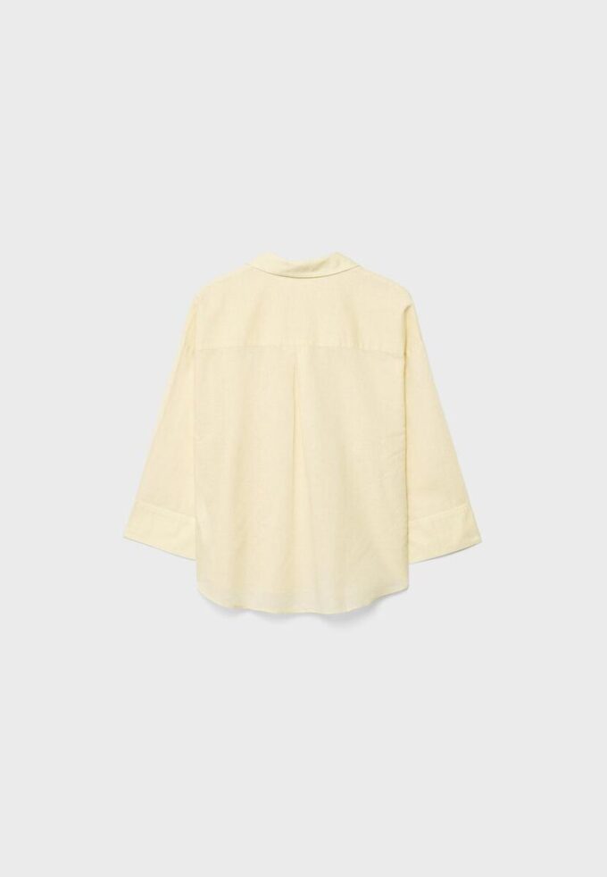 Linen-Effect Kimono Sleeve Shirt Linen-Effect Kimono Sleeve Shirt