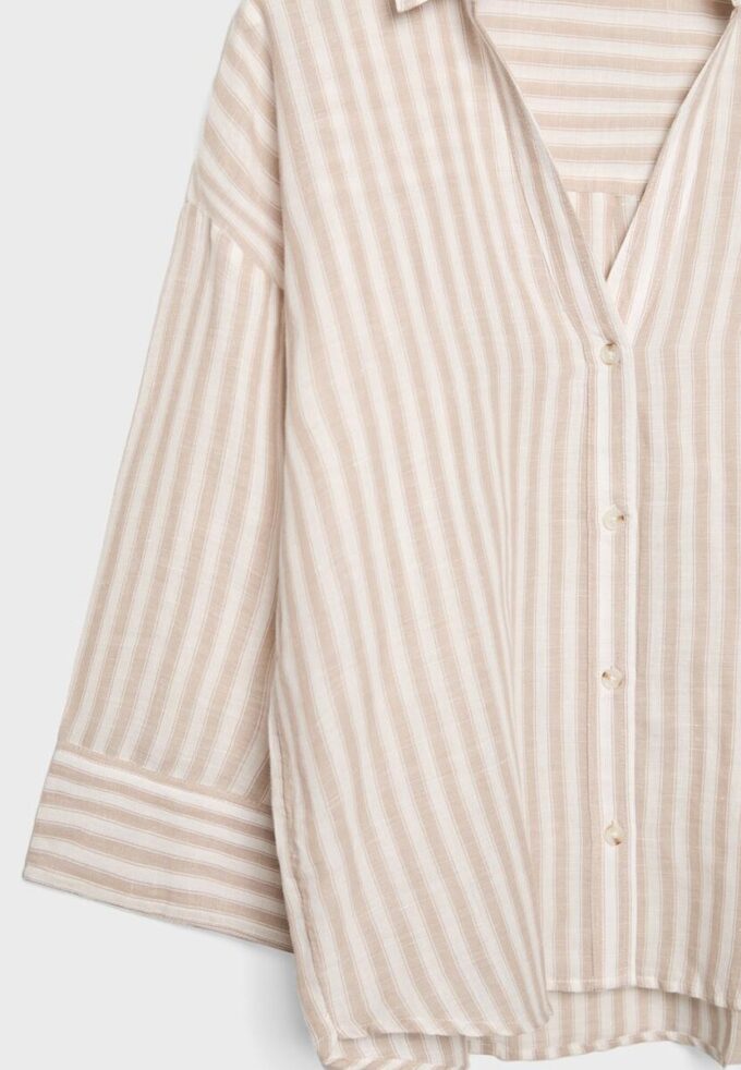Linen-Effect Kimono Sleeve Shirt Linen-Effect Kimono Sleeve Shirt