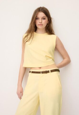 Linen Effect Racerback Top