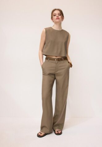 Linen Effect Racerback Top