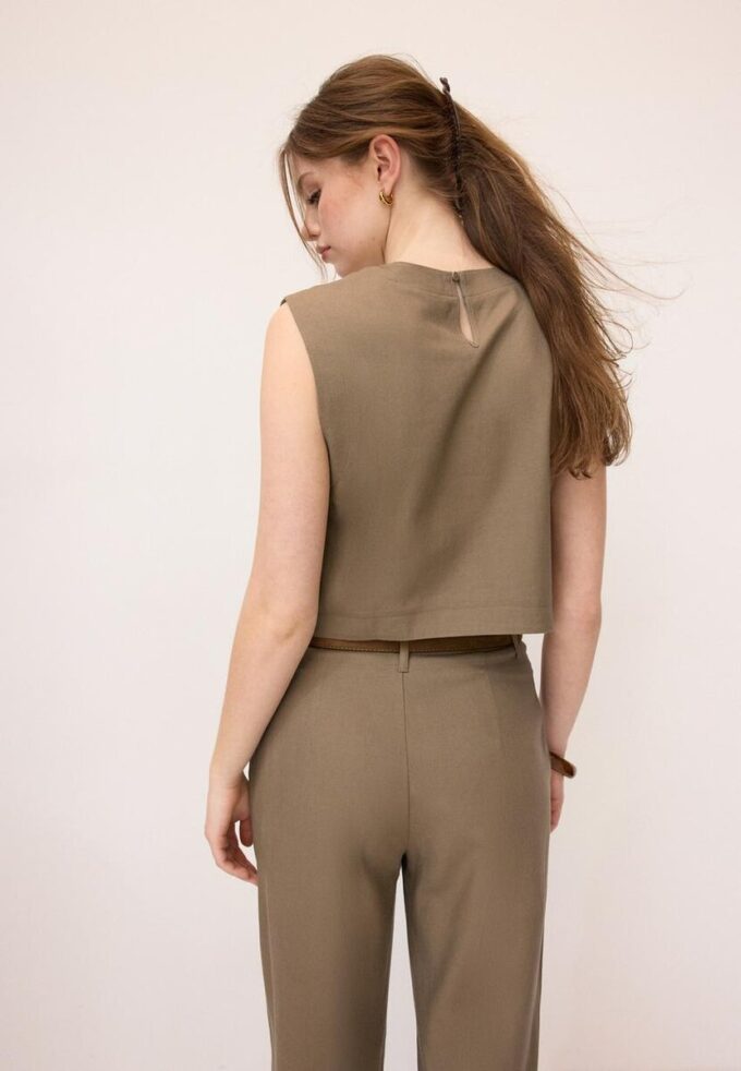 Linen Effect Racerback Top Linen Effect Racerback Top