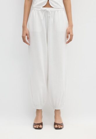 Linen-Effect Sarouel Trousers