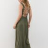 Linen-Look Cross-Back Midi Dress Linen-Look Cross-Back Midi Dress