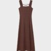 Linen-Look Cross-Back Midi Dress Linen-Look Cross-Back Midi Dress