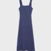 Linen-Look Cross-Back Midi Dress Linen-Look Cross-Back Midi Dress