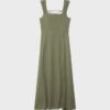 Linen-Look Cross-Back Midi Dress Linen-Look Cross-Back Midi Dress