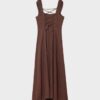 Linen-Look Cross-Back Midi Dress Linen-Look Cross-Back Midi Dress