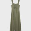 Linen-Look Cross-Back Midi Dress Linen-Look Cross-Back Midi Dress