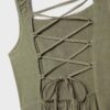 Linen-Look Cross-Back Midi Dress Linen-Look Cross-Back Midi Dress