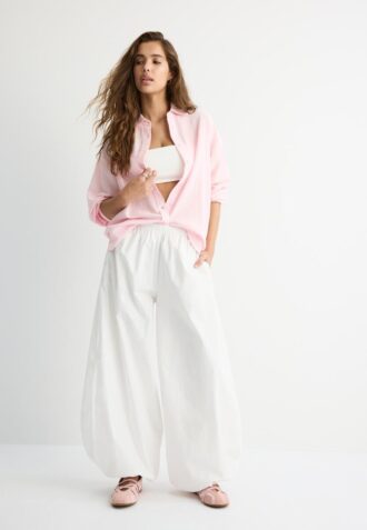 Linen-Look Flowing Shirt