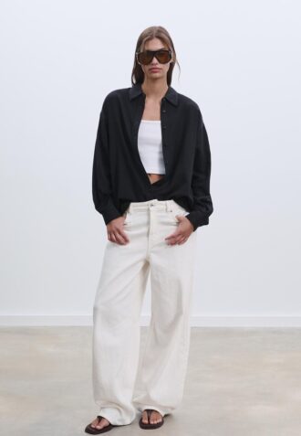 Linen-Look Flowing Shirt