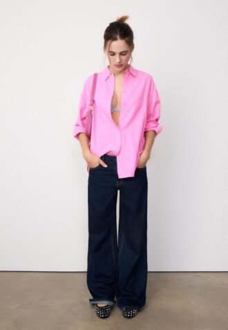 Linen-Look Flowing Shirt