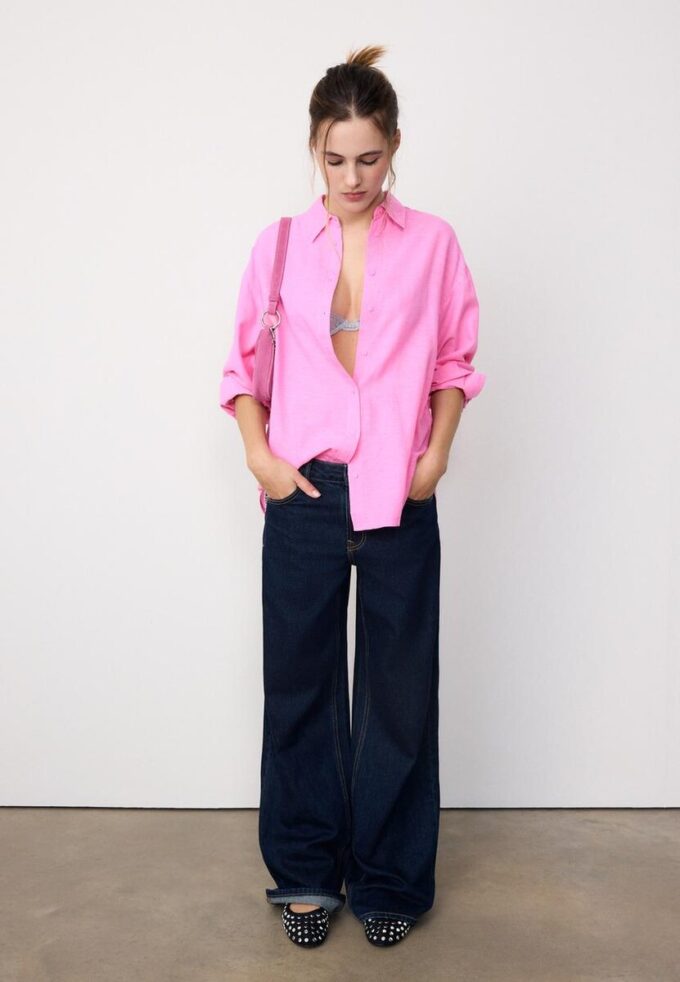 Linen-Look Flowing Shirt Linen-Look Flowing Shirt