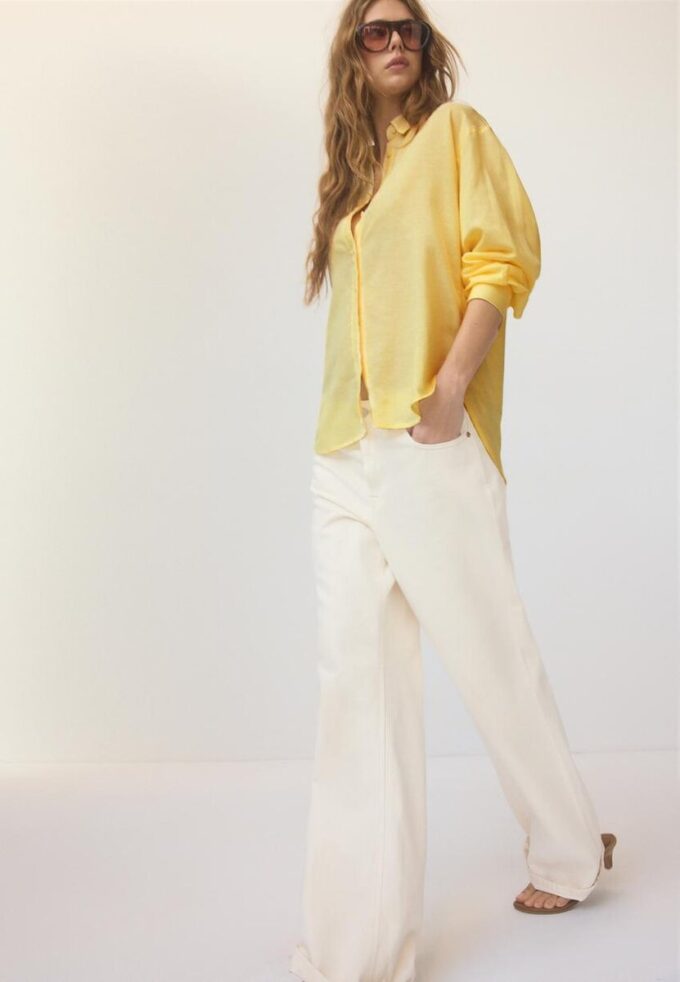 Linen-Look Flowing Shirt