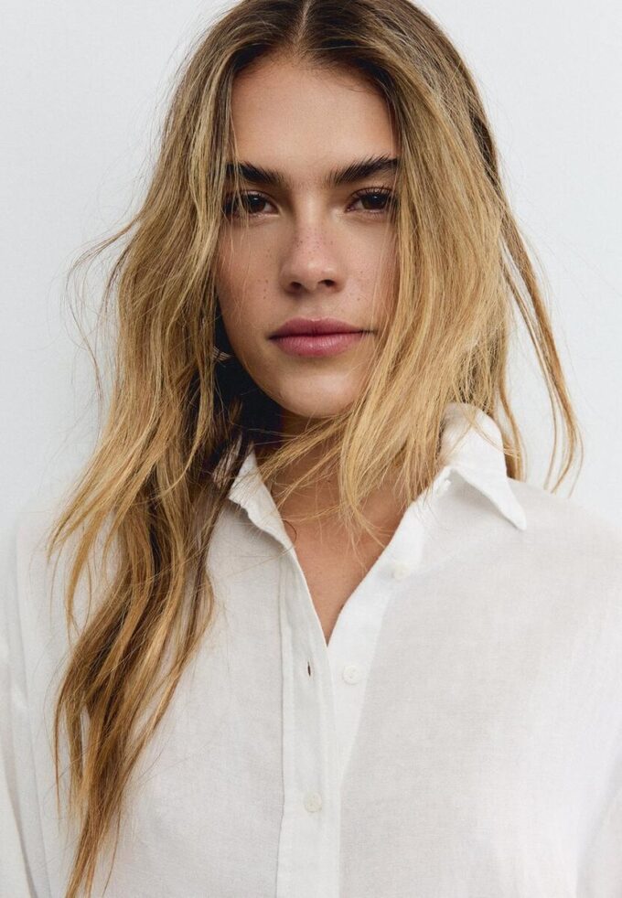 Linen-Look Flowing Shirt