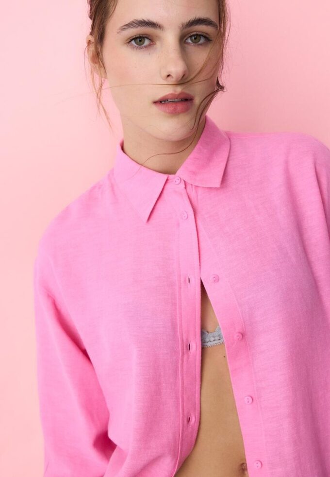 Linen-Look Flowing Shirt Linen-Look Flowing Shirt