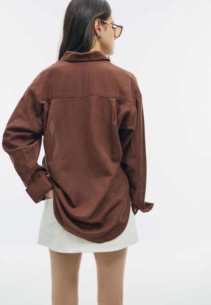 Linen-Look Flowing Shirt