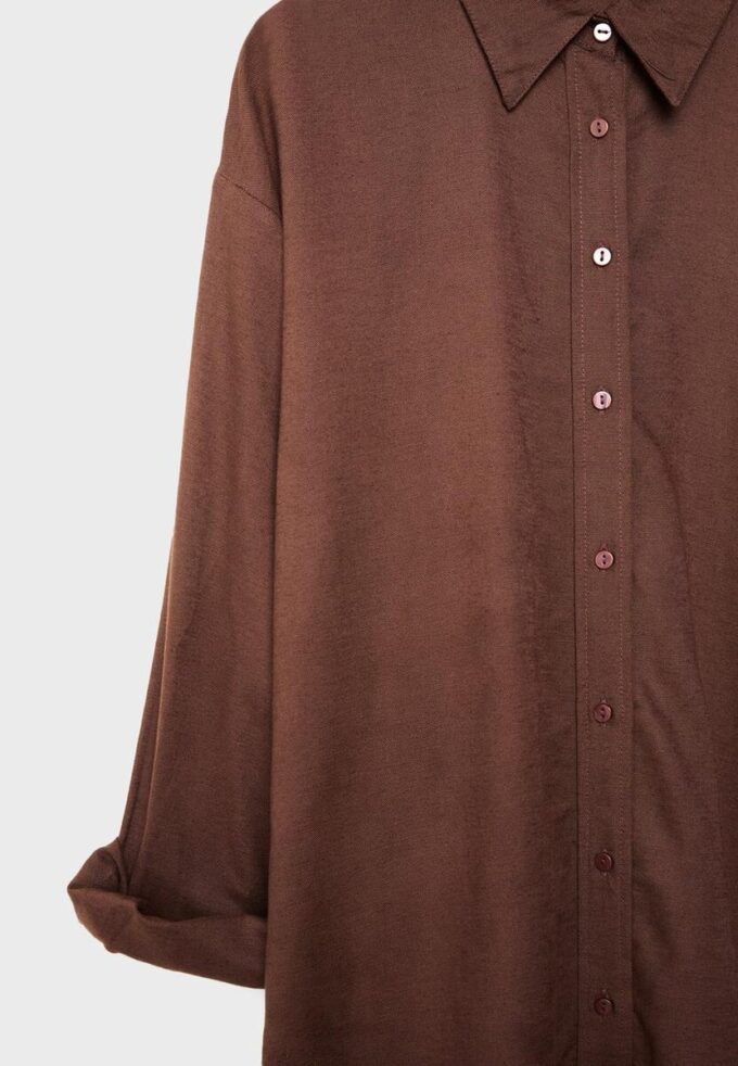 Linen-Look Flowing Shirt