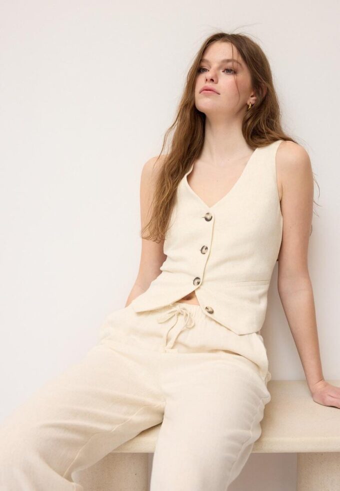 Linen Look Waistcoat Linen Look Waistcoat