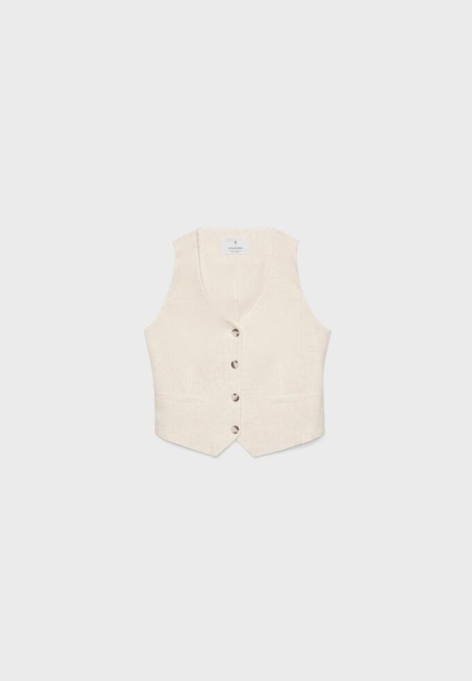 Linen Look Waistcoat Linen Look Waistcoat
