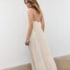 Long Crepe Dress with Beading Straps