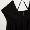 Long Crepe Dress with Beading Straps Long Crepe Dress with Beading Straps