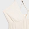 Long Crepe Dress with Beading Straps