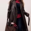 Long Faux Leather Trench Coat Long Faux Leather Trench Coat