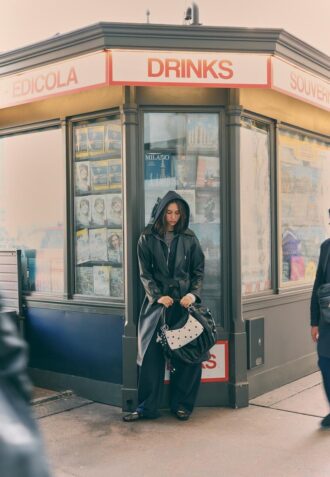 Long Faux Leather Trench Coat