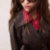 Long Faux Leather Trench Coat Long Faux Leather Trench Coat