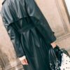 Long Faux Leather Trench Coat Long Faux Leather Trench Coat