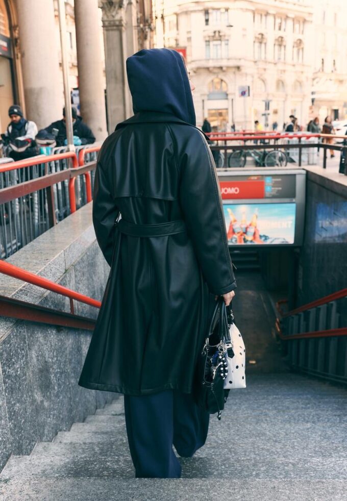 Long Faux Leather Trench Coat Long Faux Leather Trench Coat
