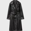 Long Faux Leather Trench Coat Long Faux Leather Trench Coat