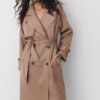 Long Faux Suede Trench Coat Long Faux Suede Trench Coat
