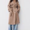 Long Faux Suede Trench Coat Long Faux Suede Trench Coat