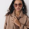 Long Faux Suede Trench Coat Long Faux Suede Trench Coat
