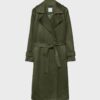 Long Faux Suede Trench Coat Long Faux Suede Trench Coat