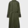 Long Faux Suede Trench Coat Long Faux Suede Trench Coat